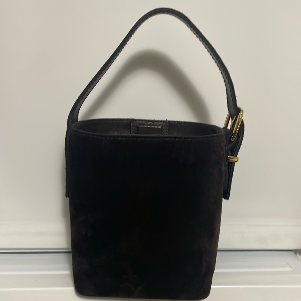 Madewell Brown Suede Mini Bucket Bag